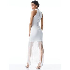 Alice + Olivia White Fringe Dress
